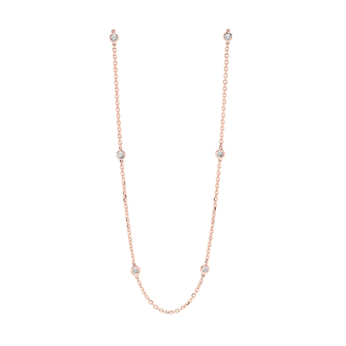 14Kt Rose Gold Diamond 1 1/2Ctw Necklace