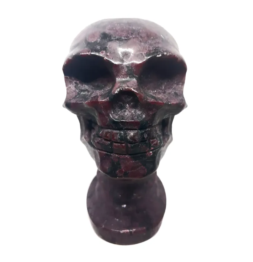 2.6lbs Firework Garnet Crystal Skull with Neck