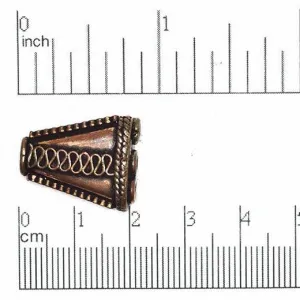 3-to-1 Hole Ornate Trapezoid Connector - Solid Copper - Sold by the Piece - CAC1276