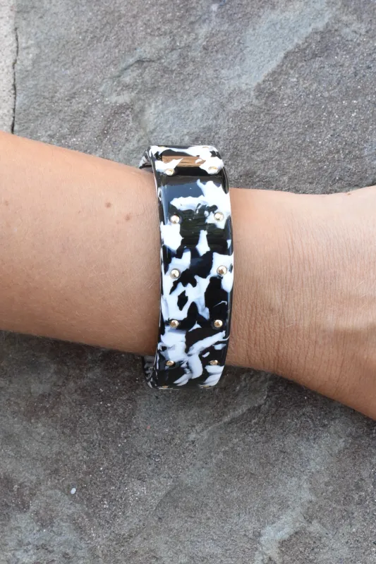 Black and White Acrylic Cuff