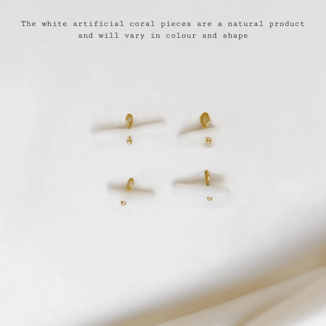 Bracelet Curb Chain White Coral