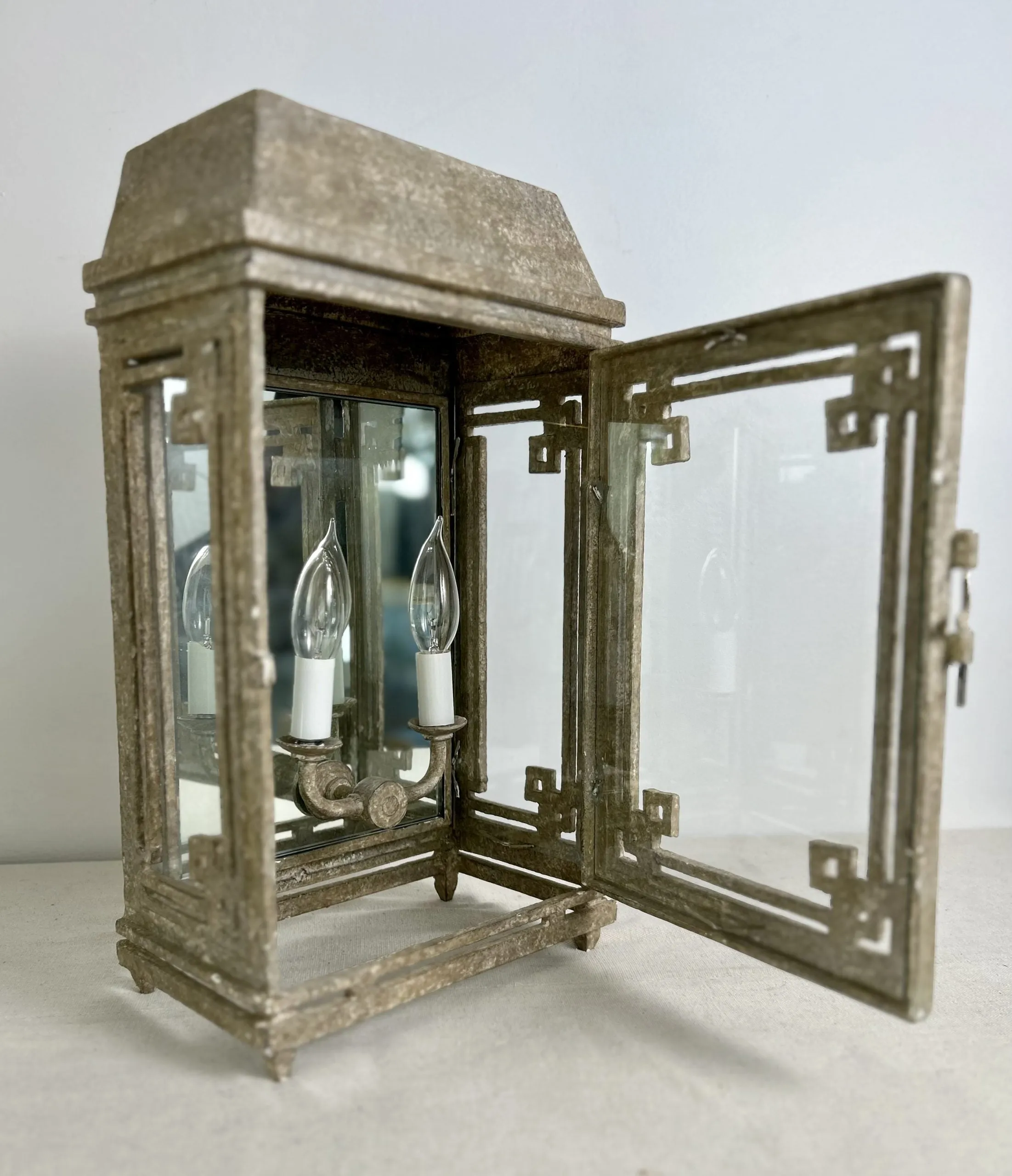 Bruce Eicher Design Wall Light, Exterior, Painted Metal, Ornate, Double Socket