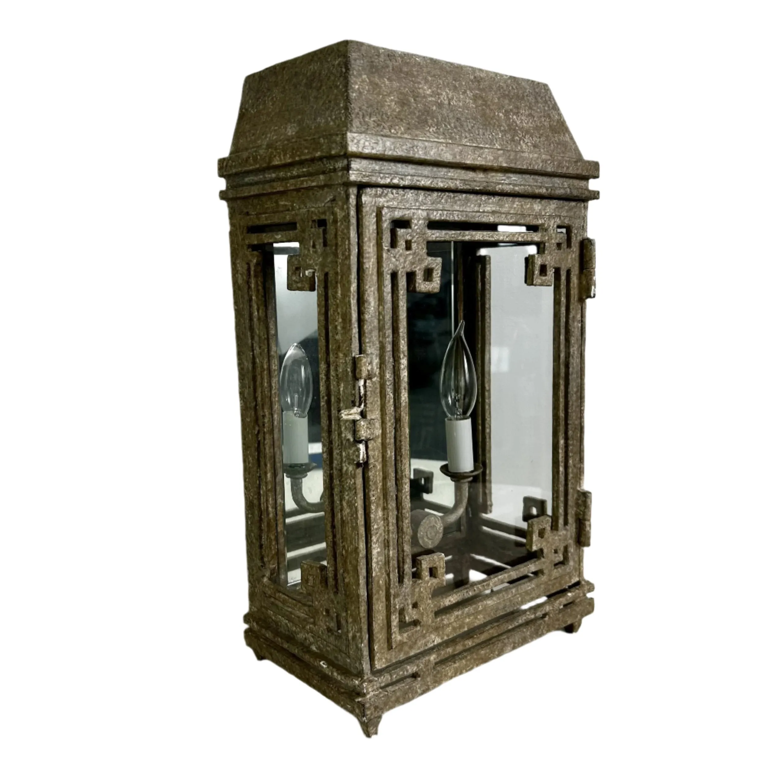 Bruce Eicher Design Wall Light, Exterior, Painted Metal, Ornate, Double Socket