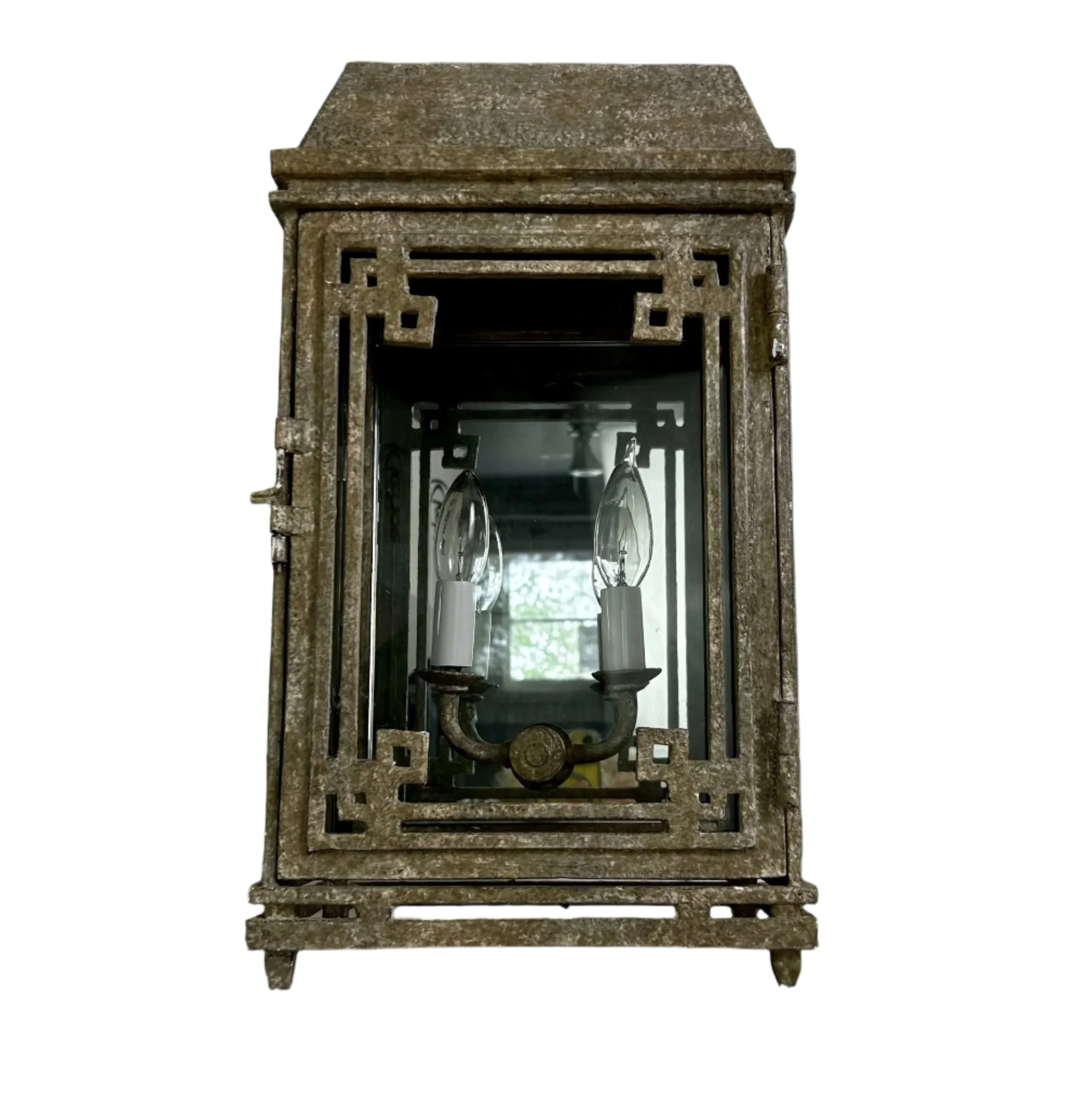 Bruce Eicher Design Wall Light, Exterior, Painted Metal, Ornate, Double Socket