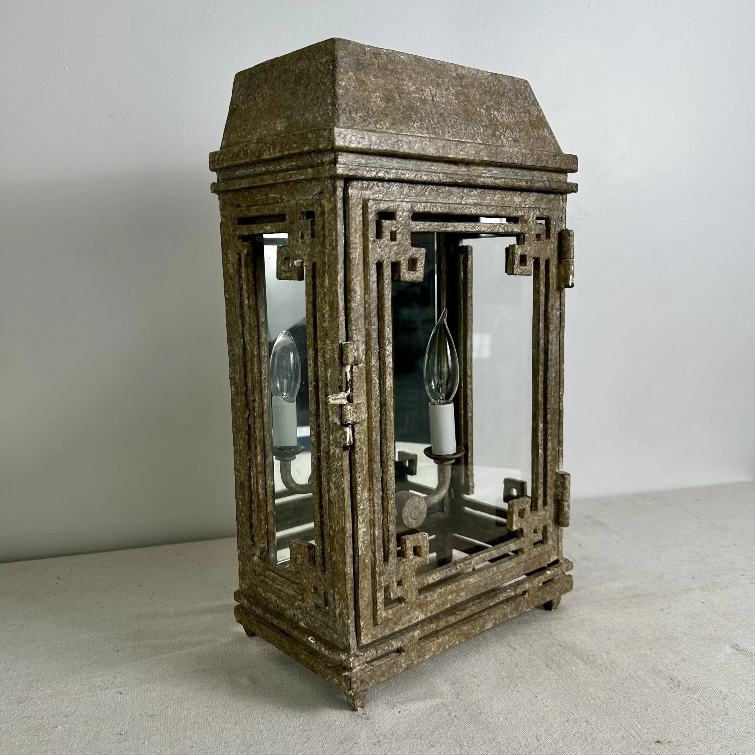 Bruce Eicher Design Wall Light, Exterior, Painted Metal, Ornate, Double Socket
