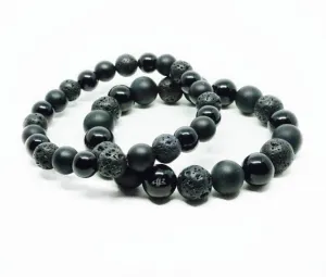 Cane 8mm or 10mm Onyx Beaded Bracelet