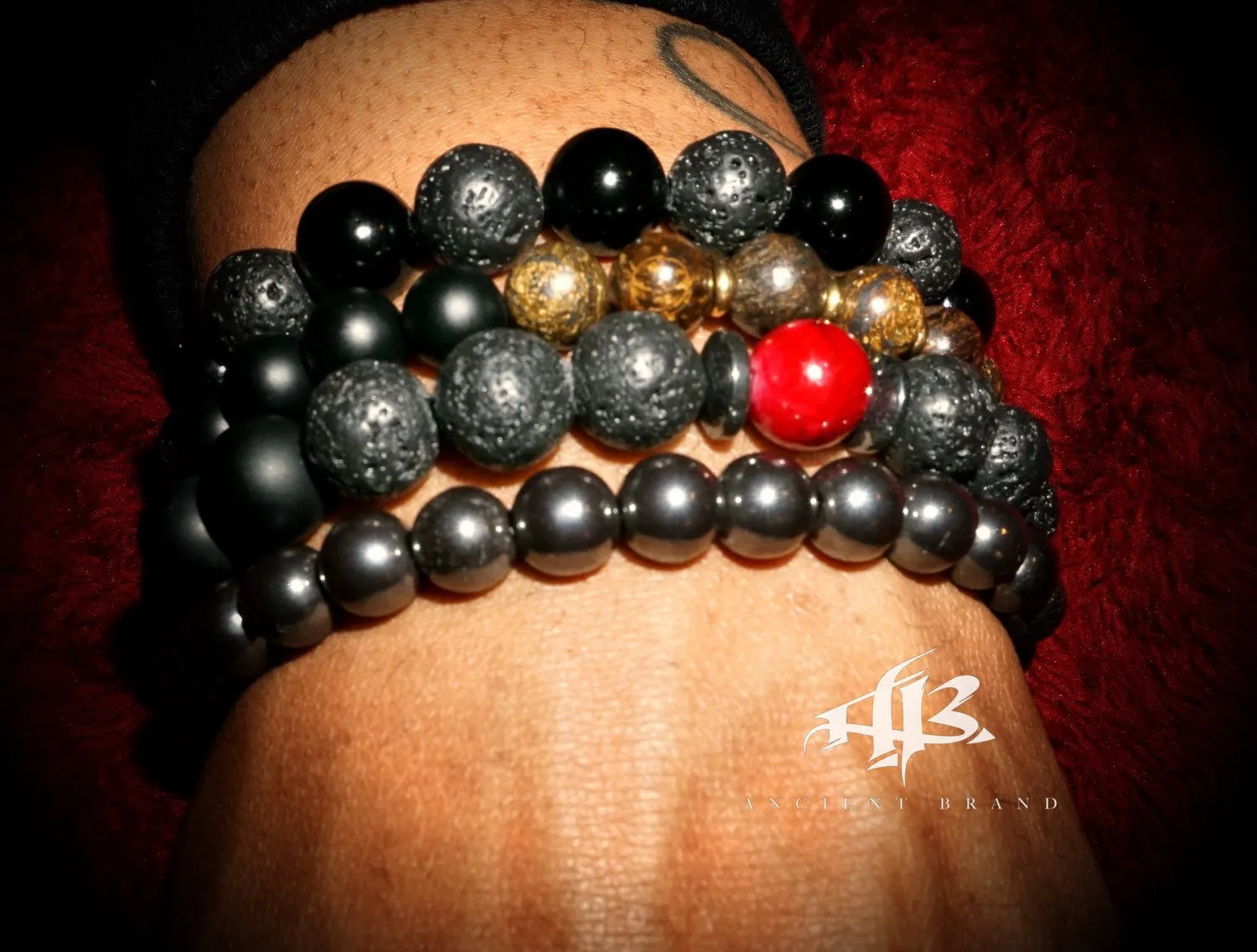 Cane 8mm or 10mm Onyx Beaded Bracelet