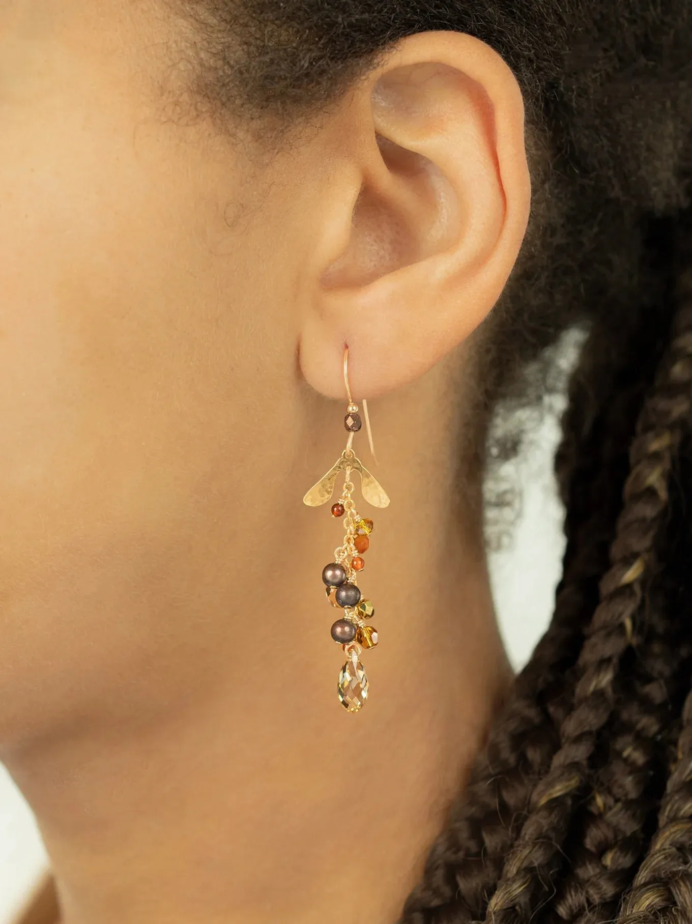 Cascading Calla Earrings - Amber Dew