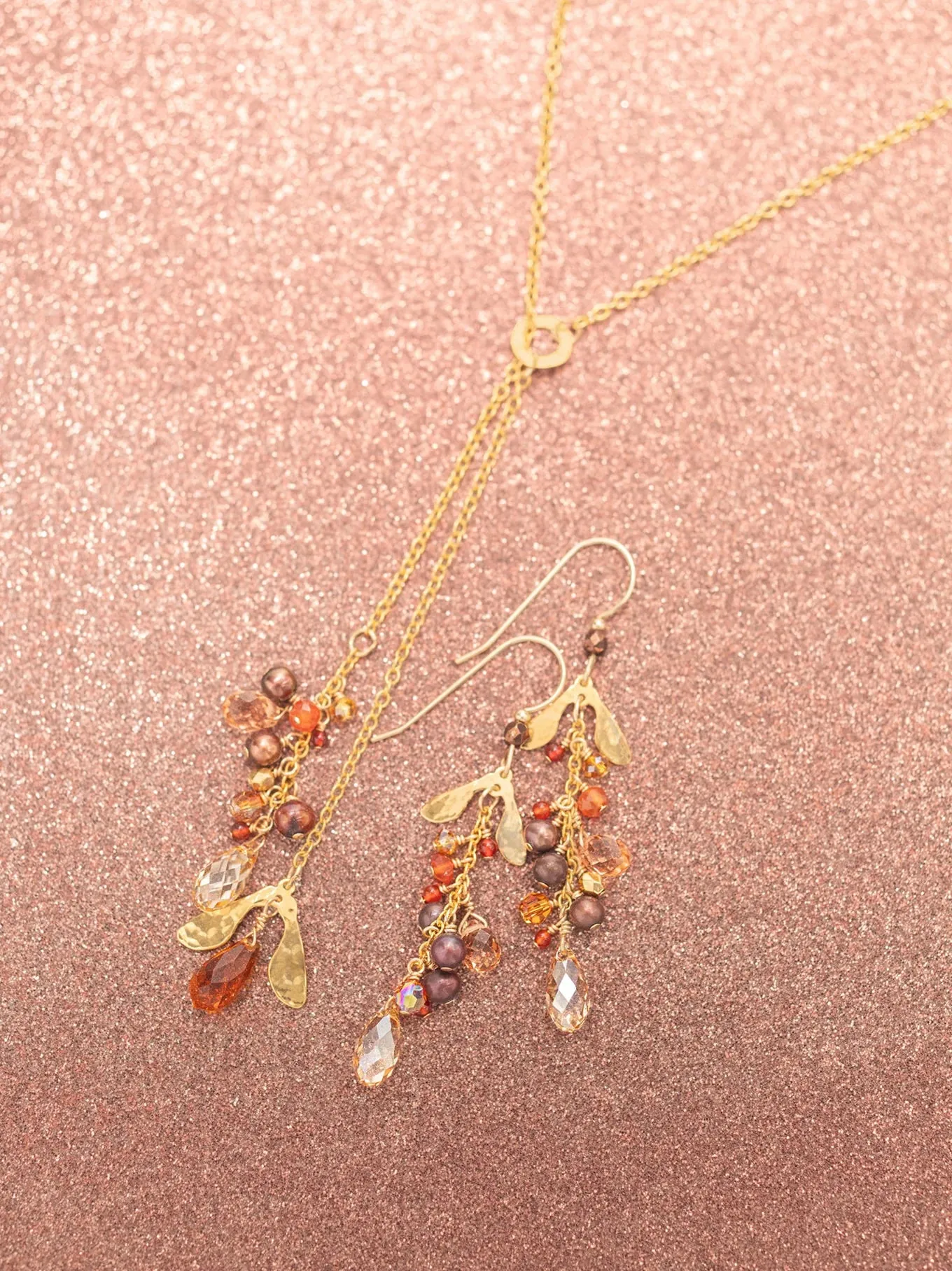 Cascading Calla Earrings - Amber Dew