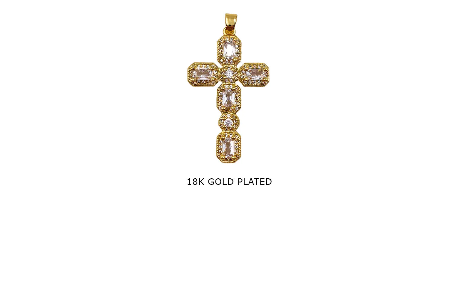 CB2020 Cubic Zirconia Cross Pendant 21mmx35.3mm