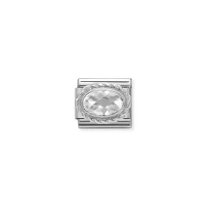 Classic White CZ Oval Link - Silver - 330604/010