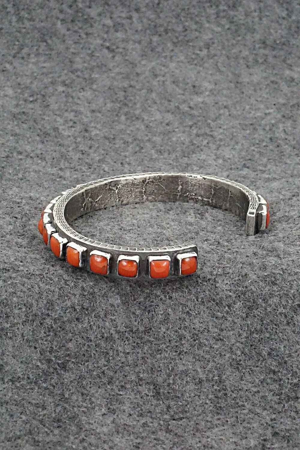 Coral & Sterling Silver Bracelet - Ernest Rangel