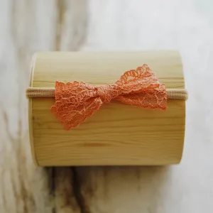 Coral Lace Bow