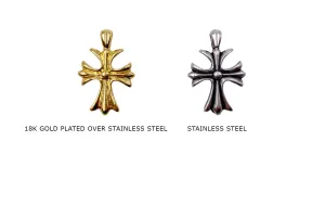 CS1059 Ornate Stainless Steel Cross Charm 16.5mmx24.8mm