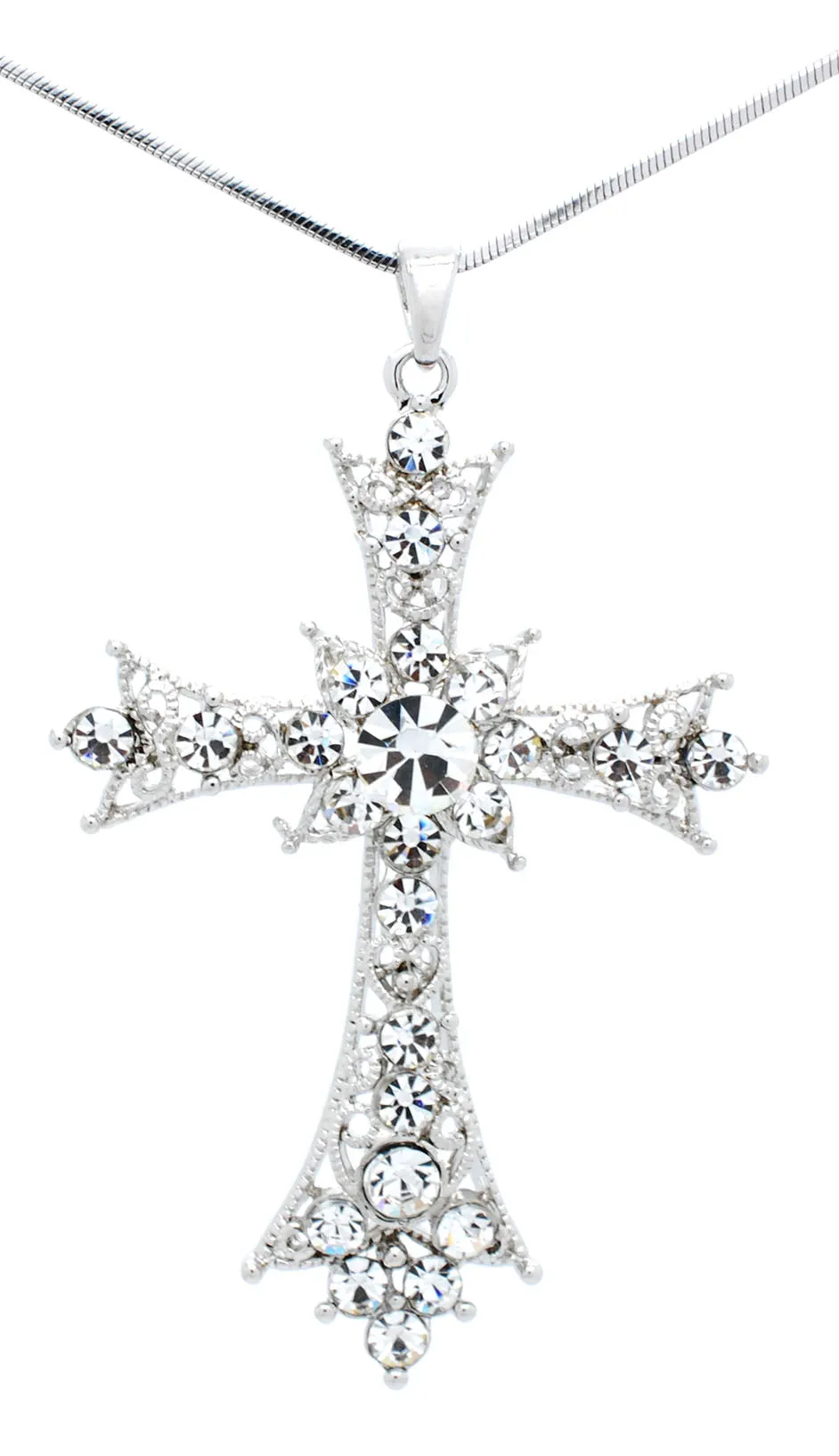Deluxe Lace Cross Necklace - Large