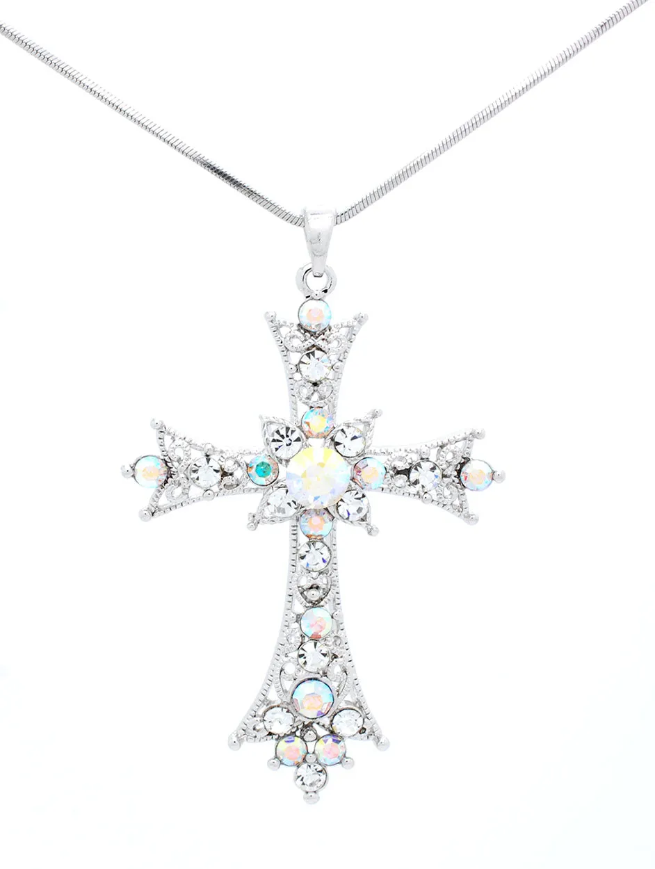 Deluxe Lace Cross Necklace - Large