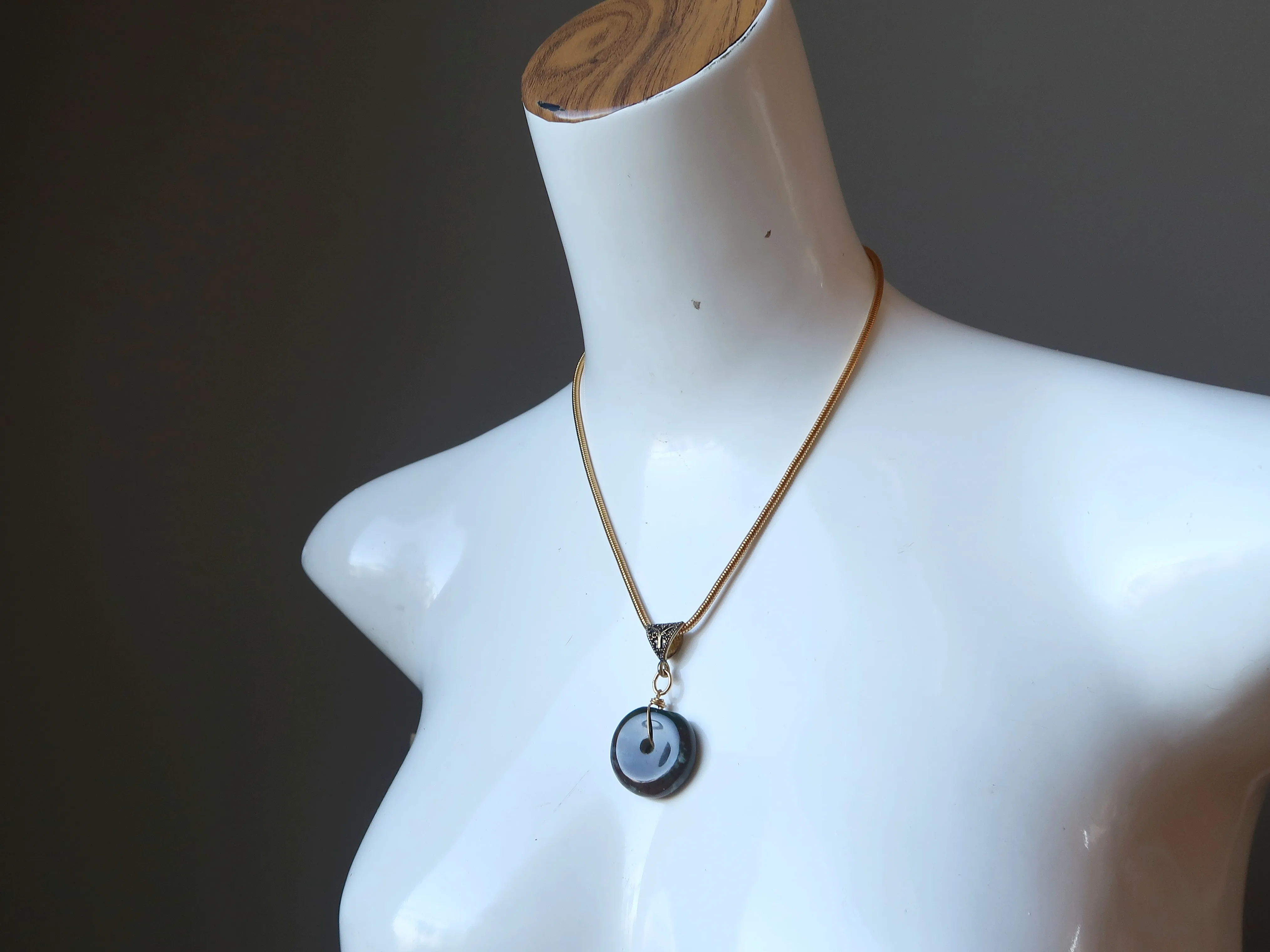 Fancy Jasper Necklace Green Bloodstone Moss Agate Combo Donut