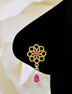 Floral Style Dangling Nose Ring | Elegant Nose Piercing Jewelry