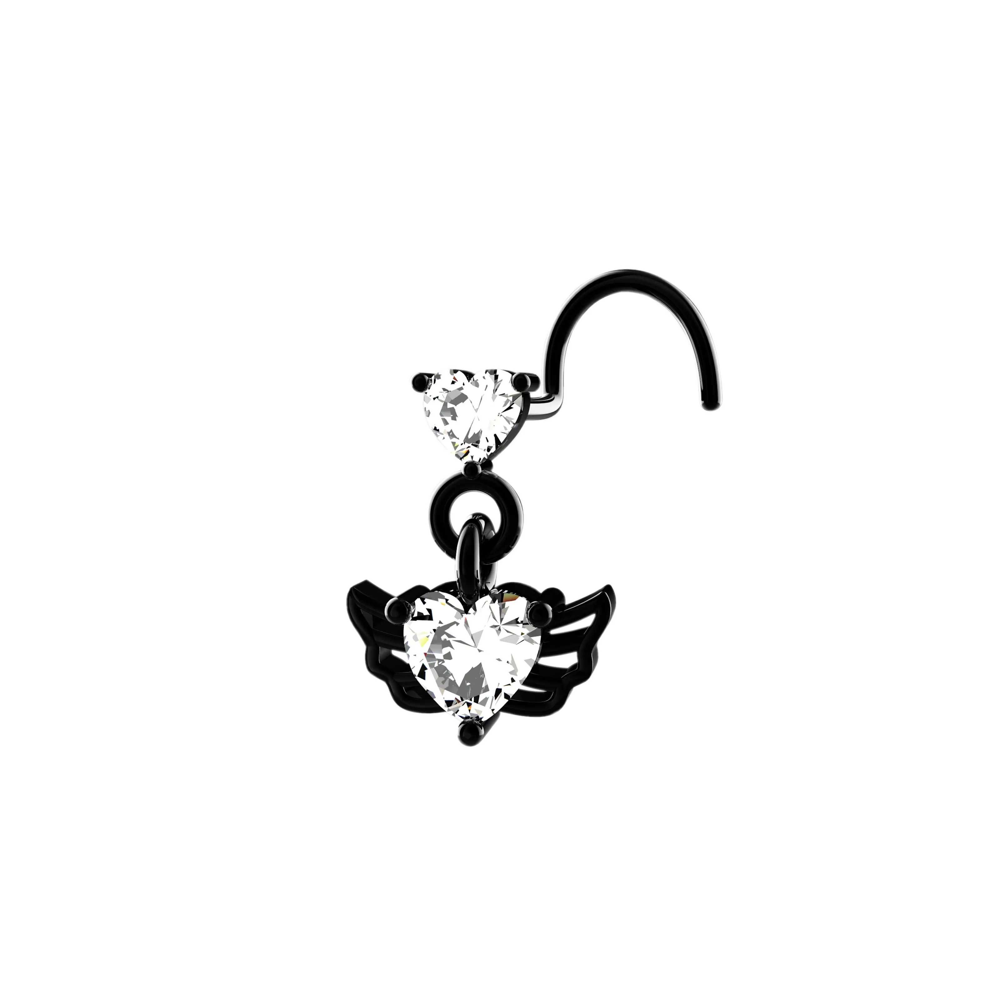 Gold Angel Nose Stud – Delicate Nose Ring Piercing for Women