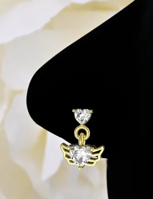 Gold Angel Nose Stud – Delicate Nose Ring Piercing for Women