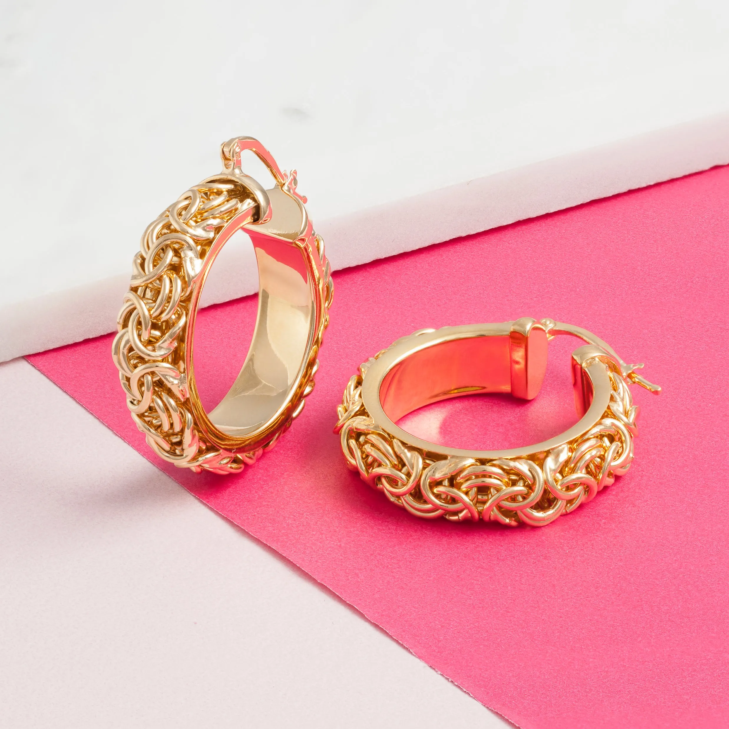 GOLD BYZANTINE HOOPS