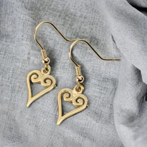 Gold Viking Heart Earrings