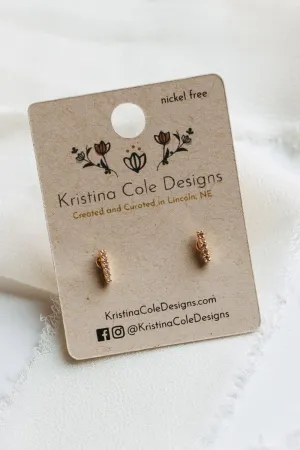 Gold/Diamond Bar Studs