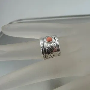 Hadar Designers Handmade Sterling Silver Coral Spinner  (H)