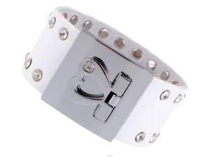 Heart Buckle Stud Rockstar Leather Wrist Cuff Band Bracelet