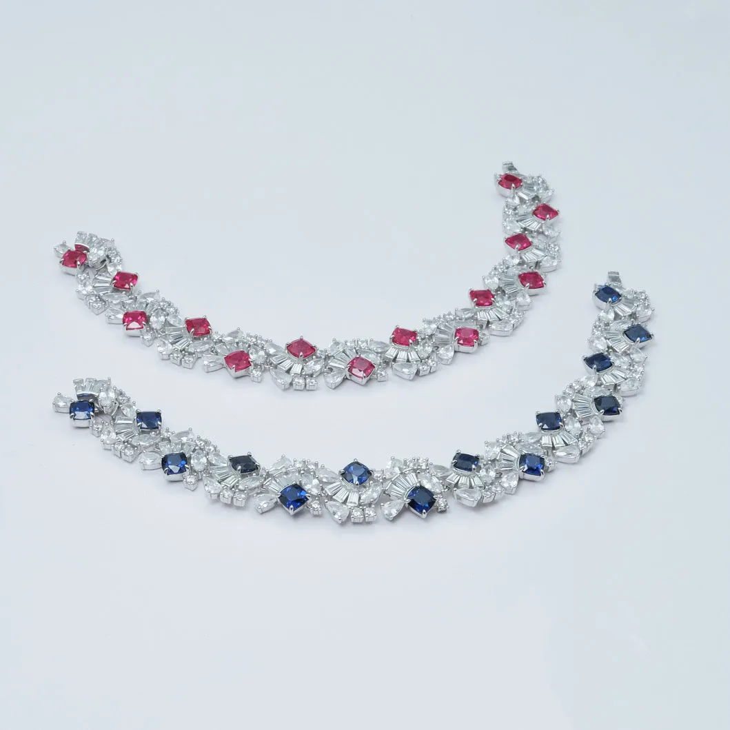 Lab Grown Ruby Evening Bracelet 18K Gold Plated