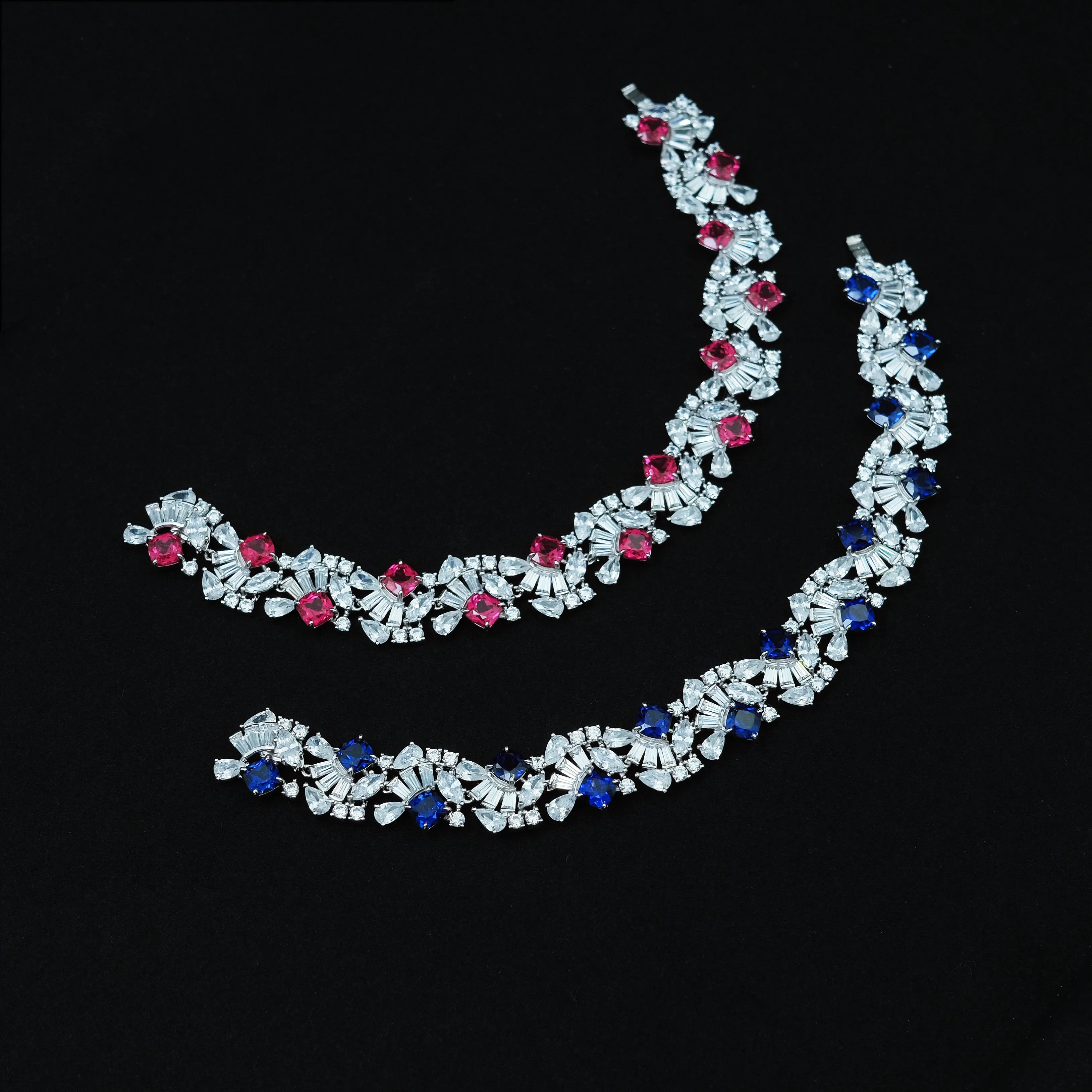 Lab Grown Ruby Evening Bracelet 18K Gold Plated