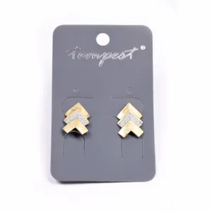 Layered effect stud earrings with centre sparkle effect