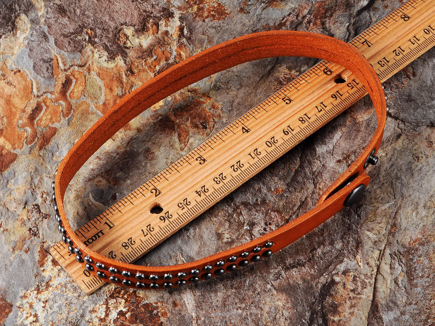 Light Cow Tan Brown Multi Strand Leather Stud Wrap Wrist Band Bracelet