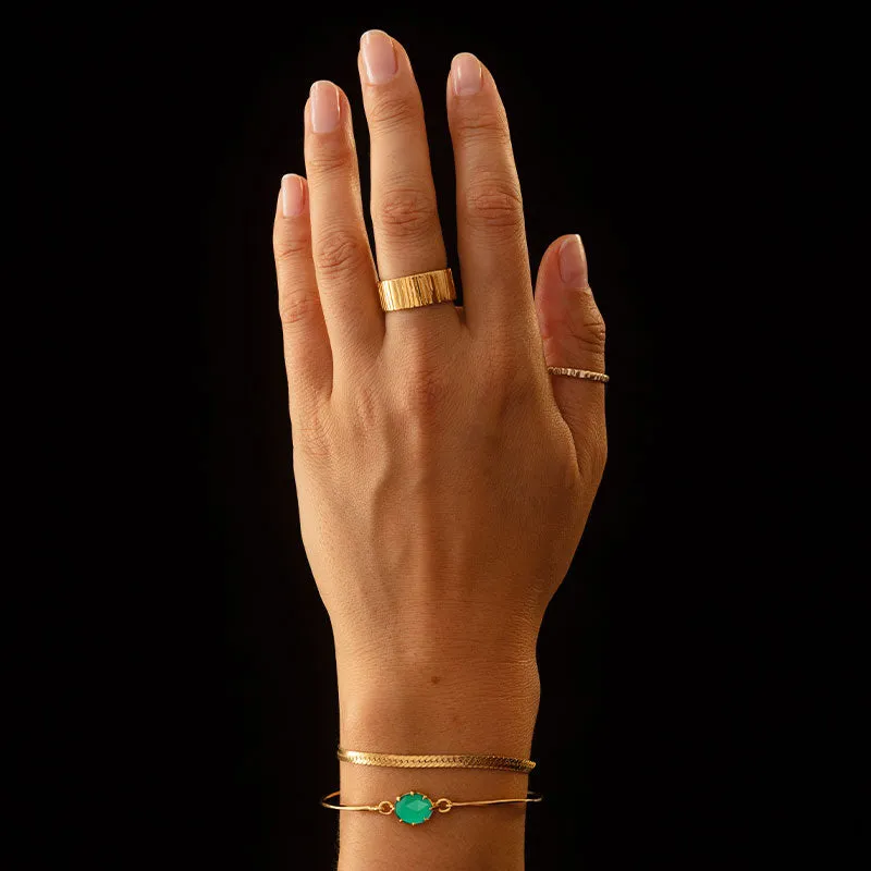 Marie Bangle, Green Onyx, Gold