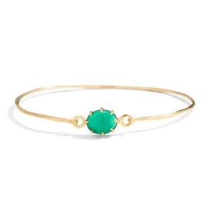 Marie Bangle, Green Onyx, Gold