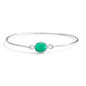 Marie Bangle, Green Onyx, Silver