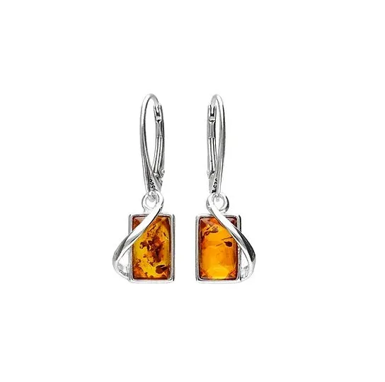 MILENA Baltic Amber Drop Silver Earrings