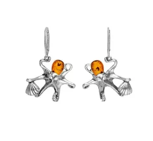 MILENA Baltic Amber Octopus Drop Earrings