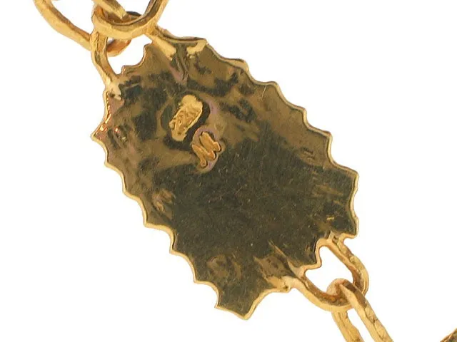 Neiman Marcus Carved Coral and Jadeite Bracelet in 22K Gold