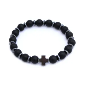Onyx Cross Aromatherapy Bracelet