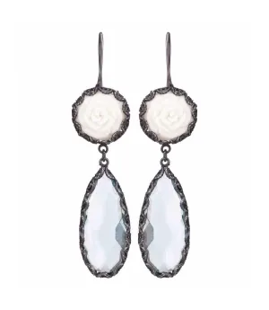 Ornate Tears Earrings - Light Blue
