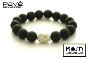 PAVÉ CRYSTAL ONYX SIGNATURE BEADED BRACELET