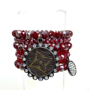 Ruby Stacked Bracelet set- Black Clear
