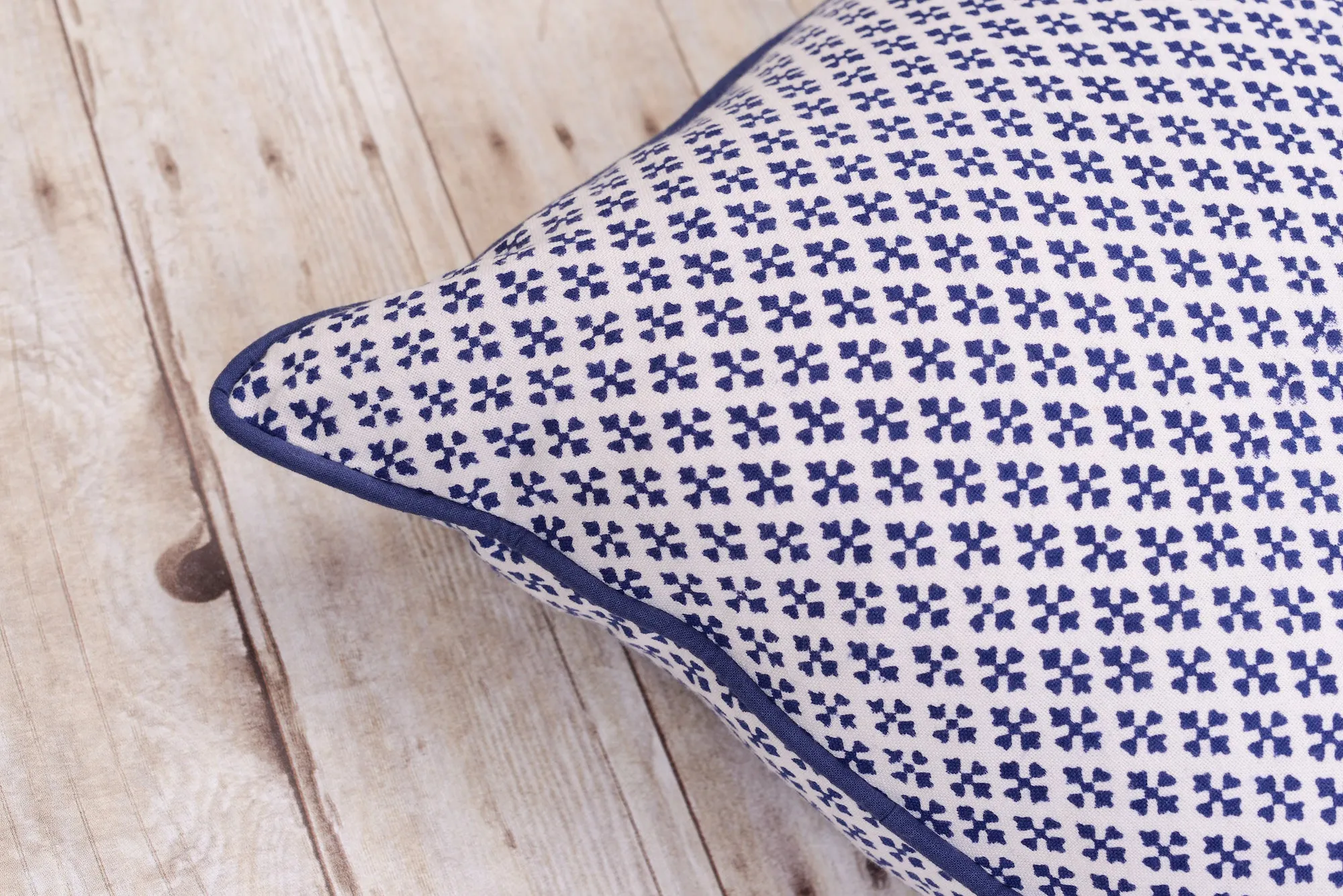 Shanti Block Print Cushion, Indigo