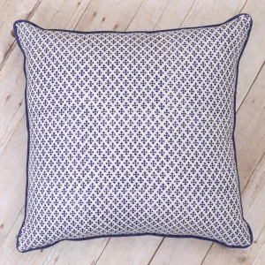 Shanti Block Print Cushion, Indigo