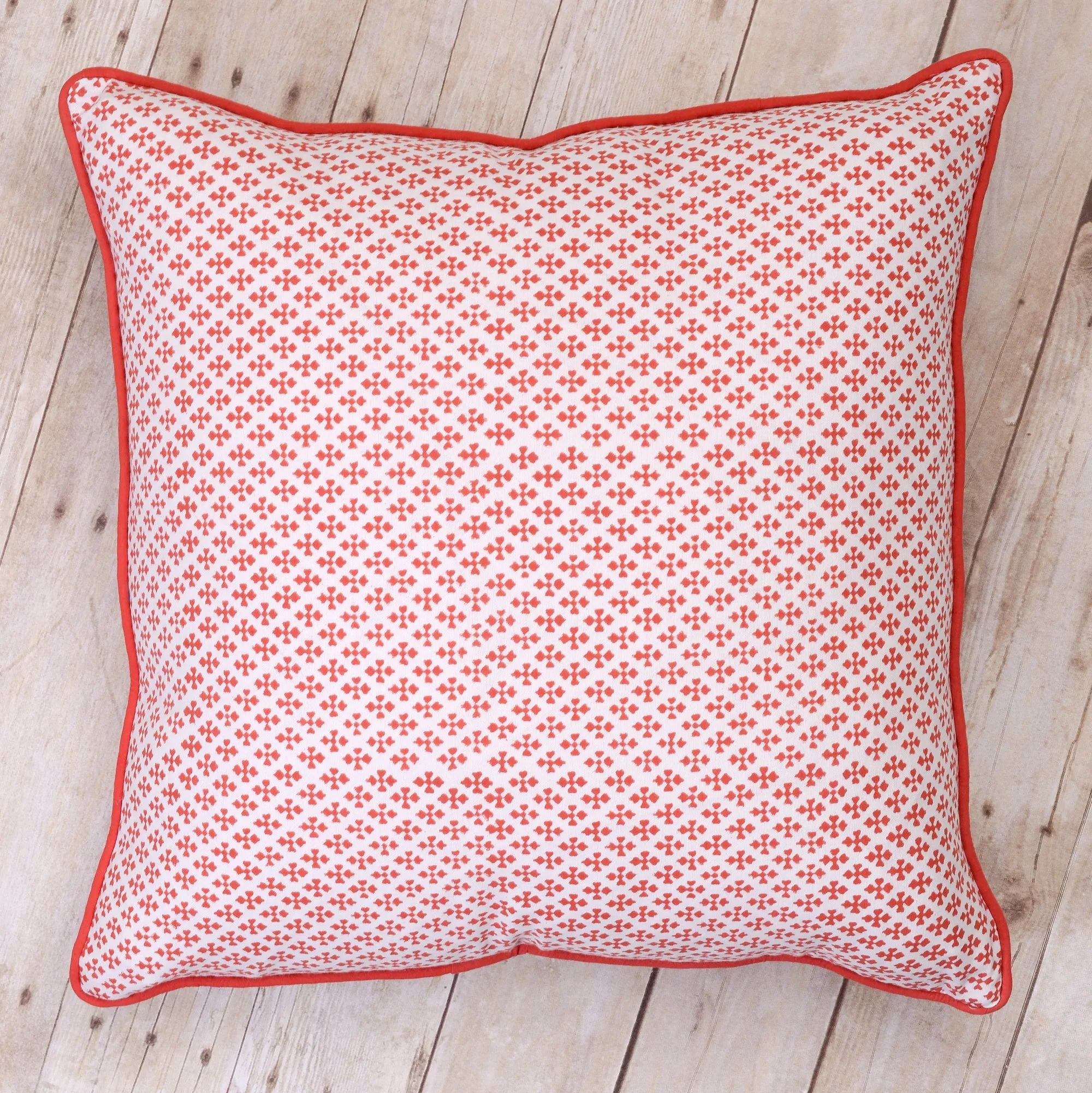 Shanti Block Print Cushion, Paprika