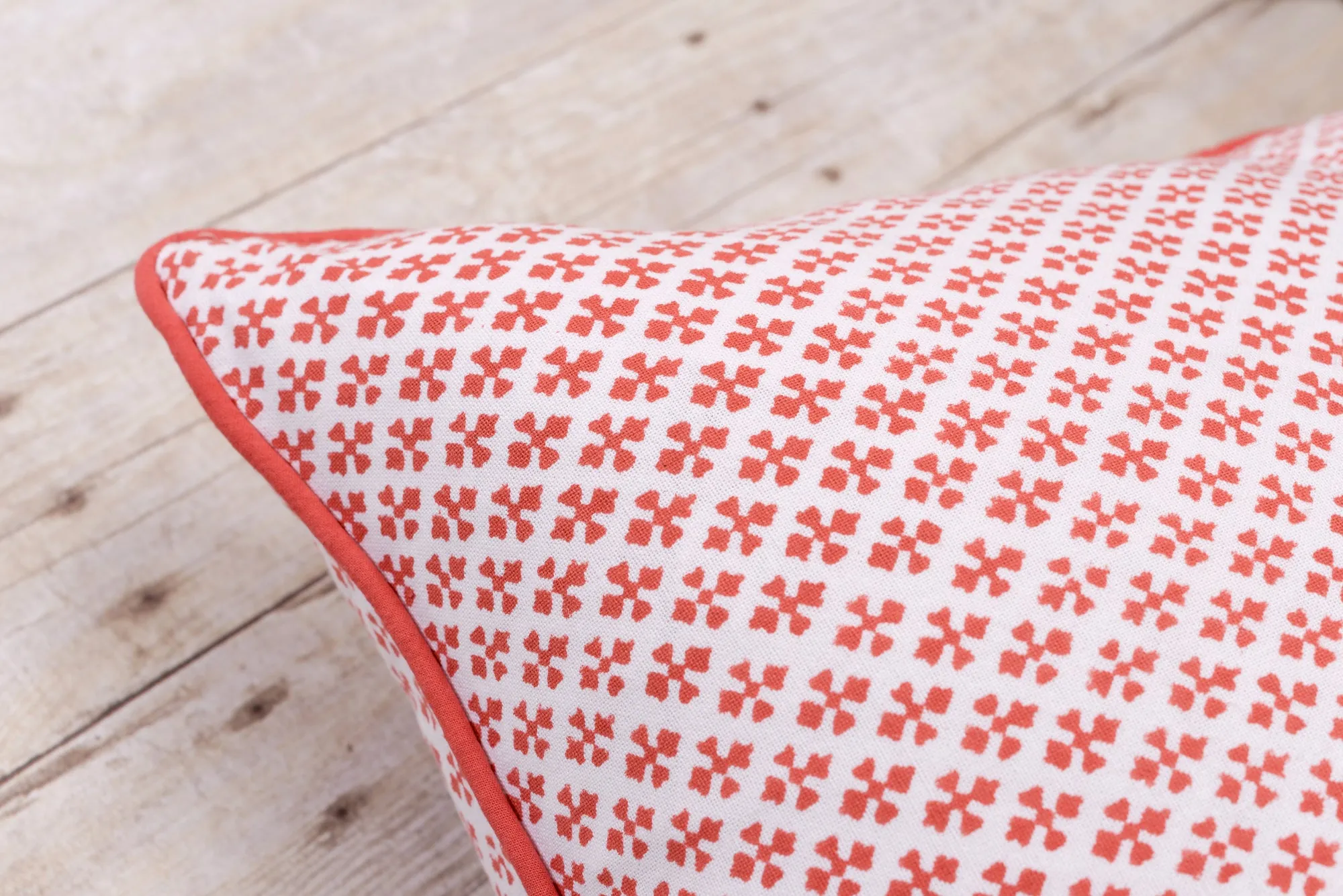 Shanti Block Print Cushion, Paprika