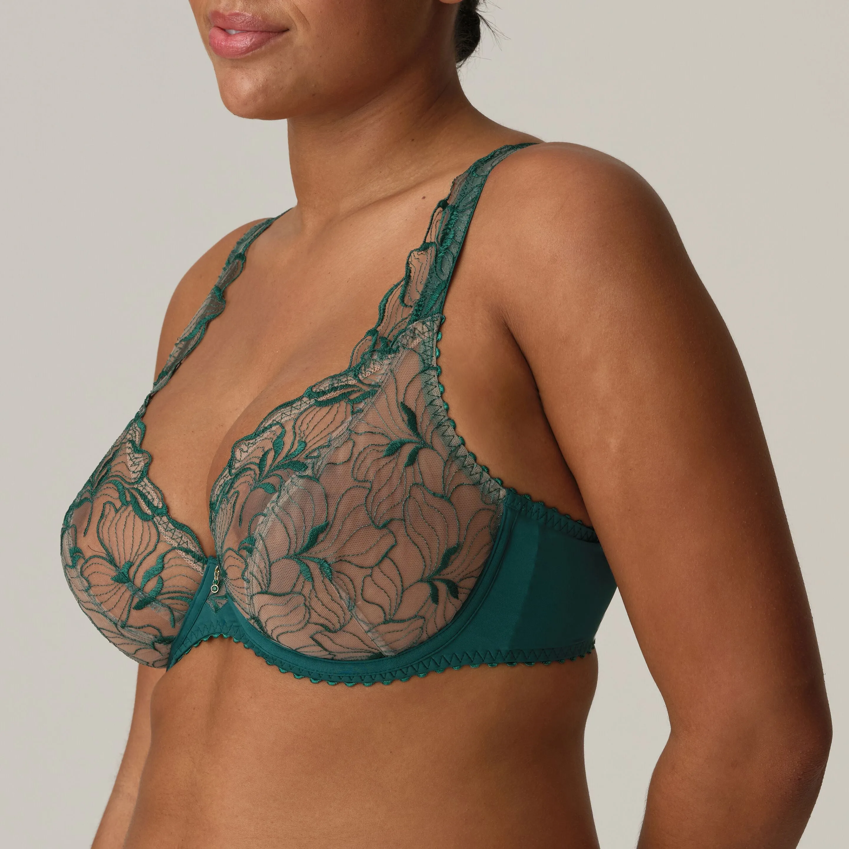 Springdale Plunge Bra In Jasper Green - Prima Donna