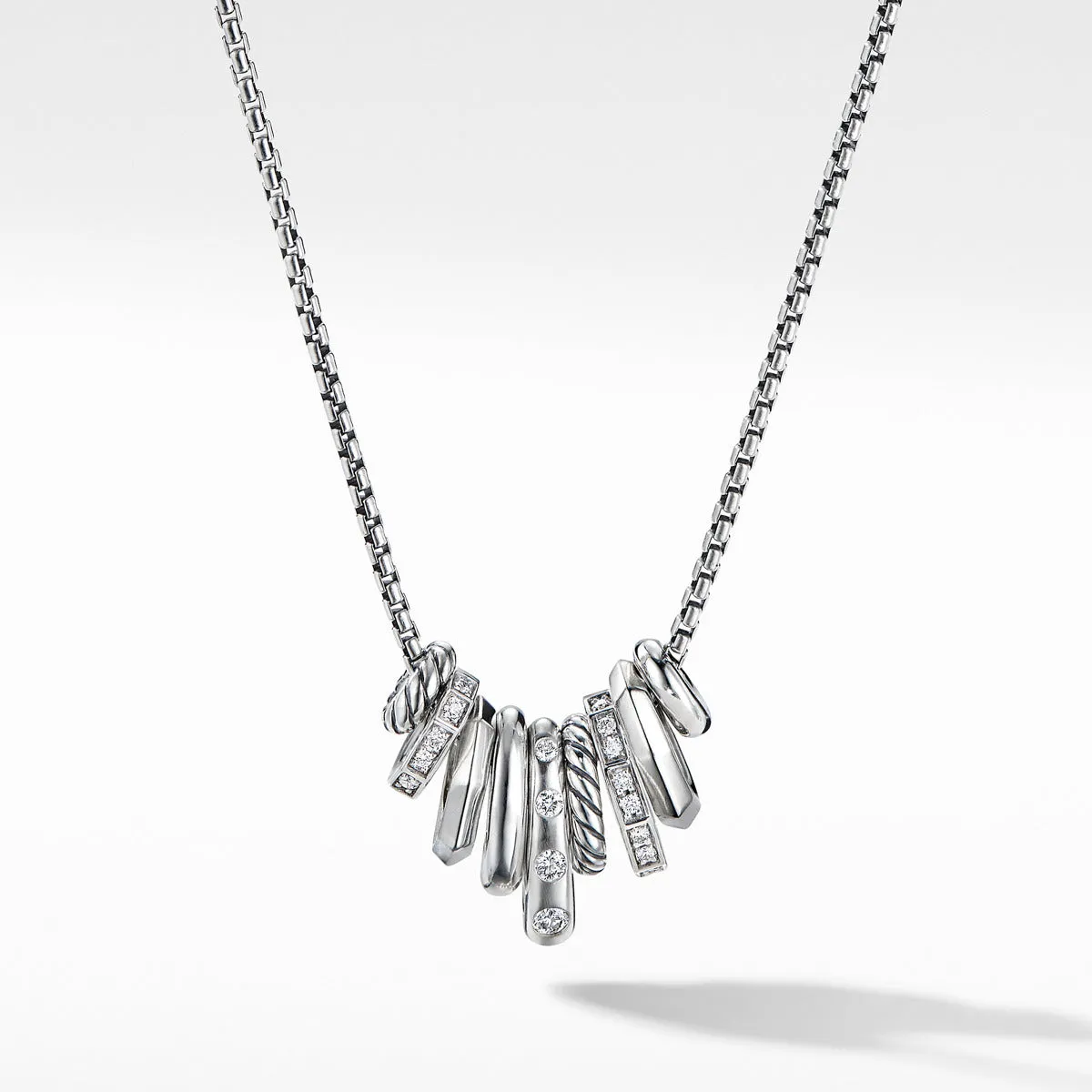 Stax Rondelle Pendant Necklace with Diamonds