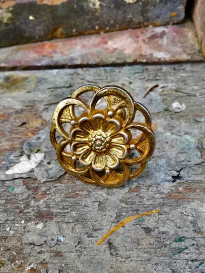 Vintage round ornate 1940's furniture handle